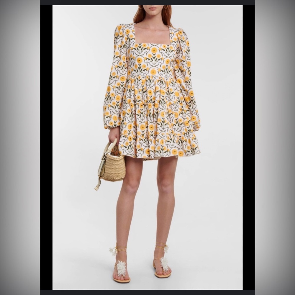 Agua by Agua Bendita Floral White and Yellow Dress